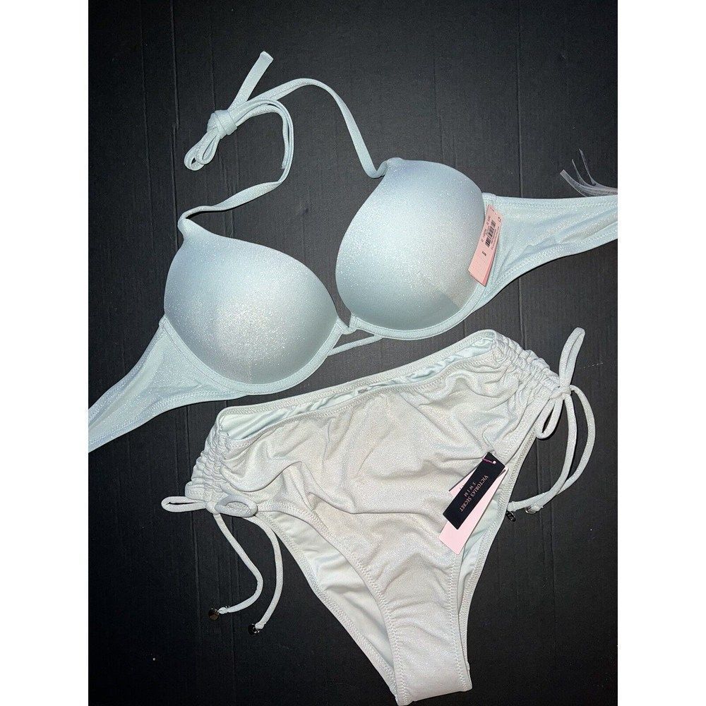 Victoria's Secret 32AA,32A,32B,32C,34B BOMBSHELL BIKINI high-waist bottom mint - Picture 5 of 10
